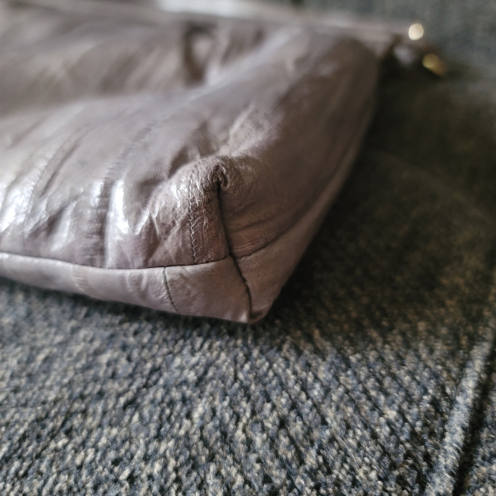 Vintage 80s Eel Skin Leather Shoulder Bag - Picture 6 of 14